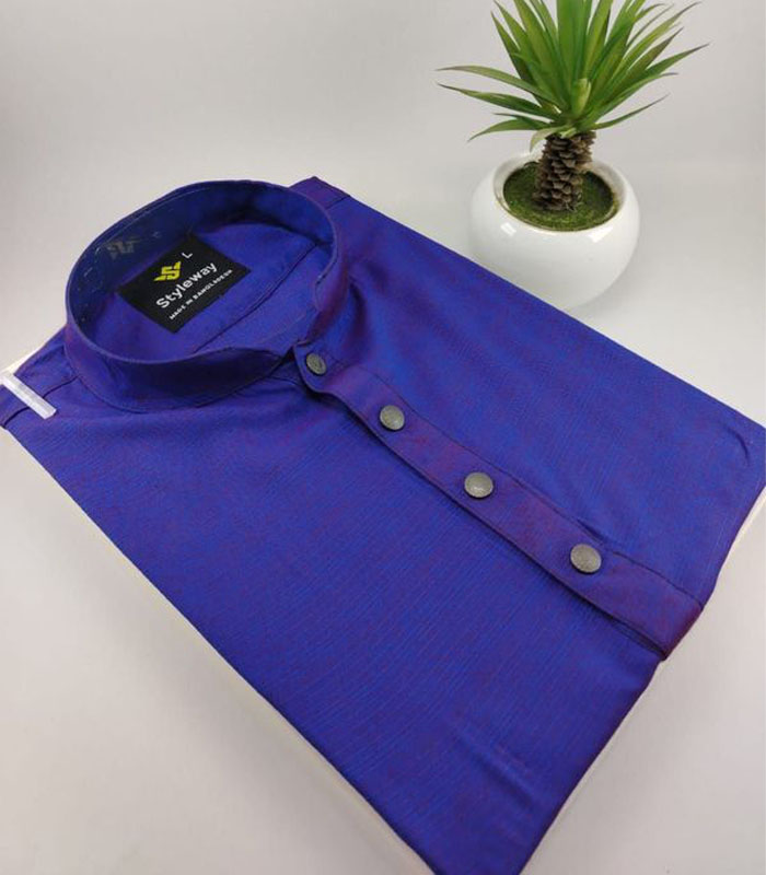 Royal Blue Textured Panjabi