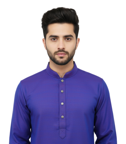 Royal Blue Textured Panjabi